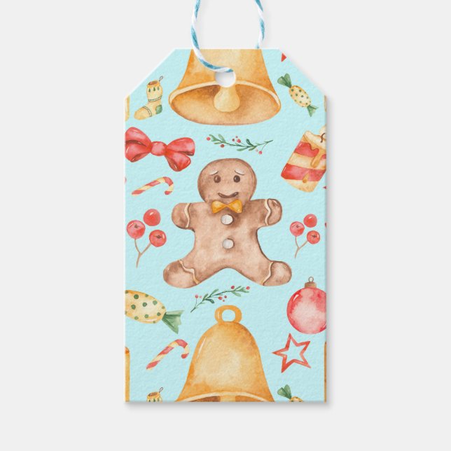 Söta julkakor och -kaniner presentetikett (Framsidan)