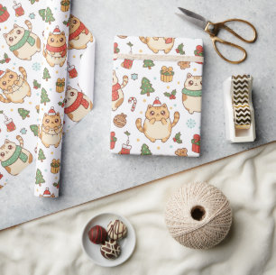 Söta julkatten och högtidspresenter presentpapper