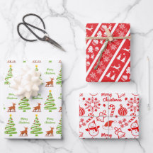 Söta julklapp Pappra platta Lakan-set av 3