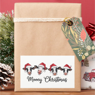 Söta julkor Mooey Xmas kviga Highland ko Rektangulärt Klistermärke
