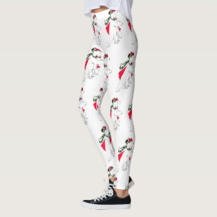 Söta jullediga skridskoåkande och dansande isbjörn leggings