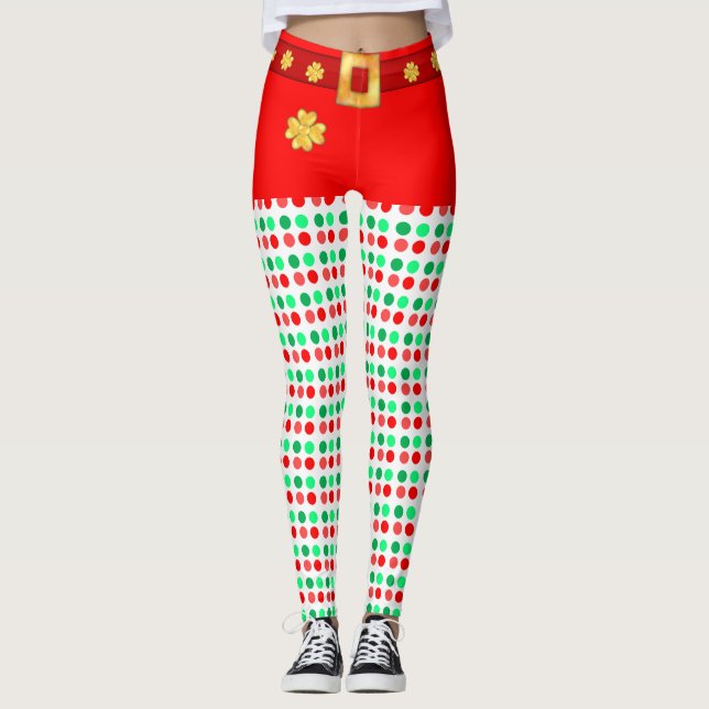 Söta julprickiga leggings (Framsida)