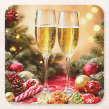 Söta julrelaterade champagneglas