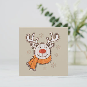 Söta julrenar God jul Vinter Julkort