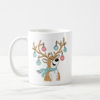 Söta julrenar horn prydnader kaffemugg