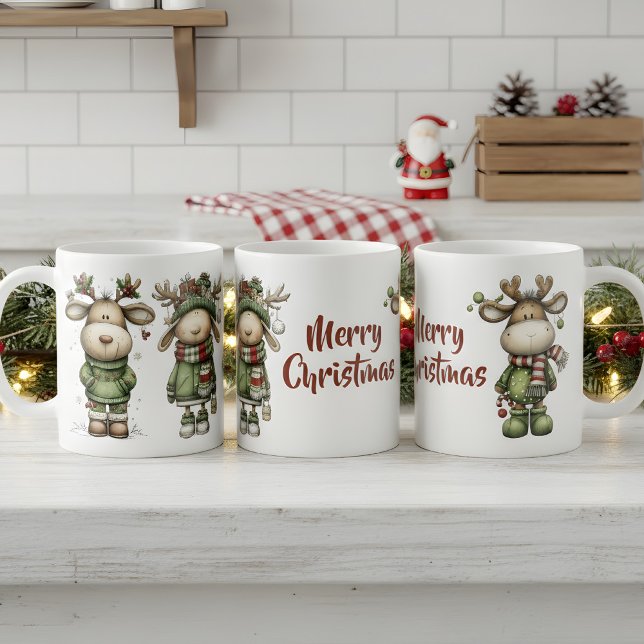 Söta julrenar kaffemugg (cute christmas reindeer mug)
