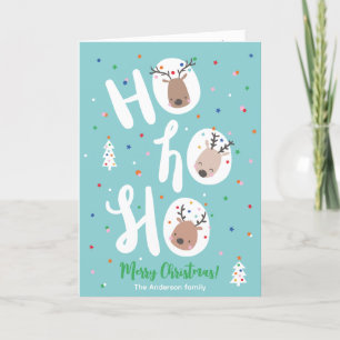 Söta julrenar med Hohoho-text Helgkort