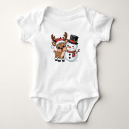 Söta julrenar & snömannen t shirt