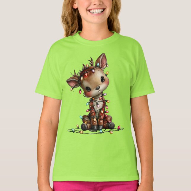 Söta julrenar  t shirt (Framsida)