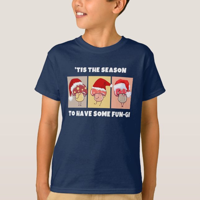 Söta julsvampar SÄSONG FÖR LITE FUN-GI T Shirt (Framsida)