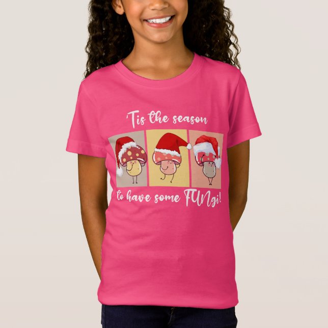 Söta julsvampar SÄSONGEN FÖR LITE FUN-GI T Shirt (Framsida)