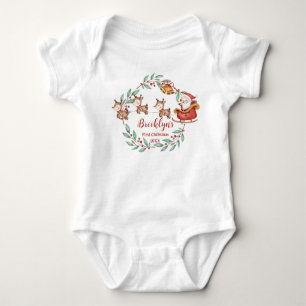 Söta jultomte renar 1:a jul födelsedag t shirt