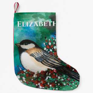 Söta jultomten Chickadee Snowbär Liten Julstrumpa