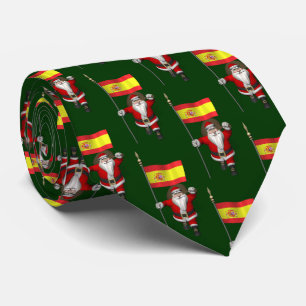 Söta Jultomten med Flagga Spanien Slips