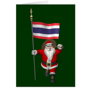 Söta Jultomten med Flagga Thailand Hälsningskort