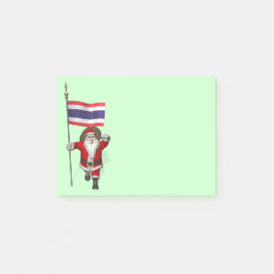 Söta Jultomten med Flagga Thailand Post-it Block