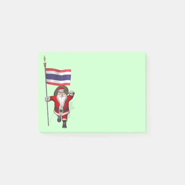 Söta Jultomten med Flagga Thailand Post-it Block (Framsida)