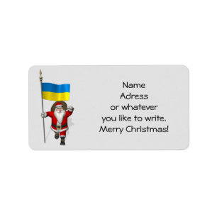 Söta Jultomten med Ukrainas samtycke Adressetikett