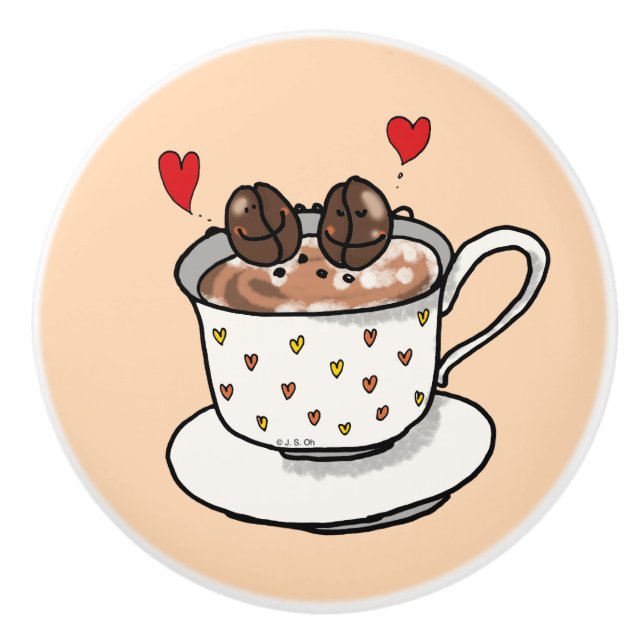 Söta kaffebönor i kopp knopp (Framsidan)