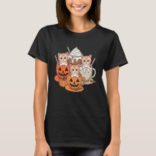 Söta kaffebruna randiga kattungar Thanksgiving hös T Shirt