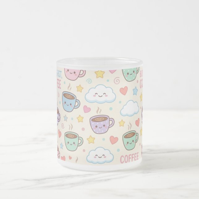 Söta kaffekoppar Mönster Kawaii Mugg (Center)