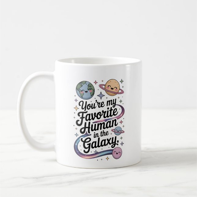 söta kaffemuggar med galax och planeter (Vänster)