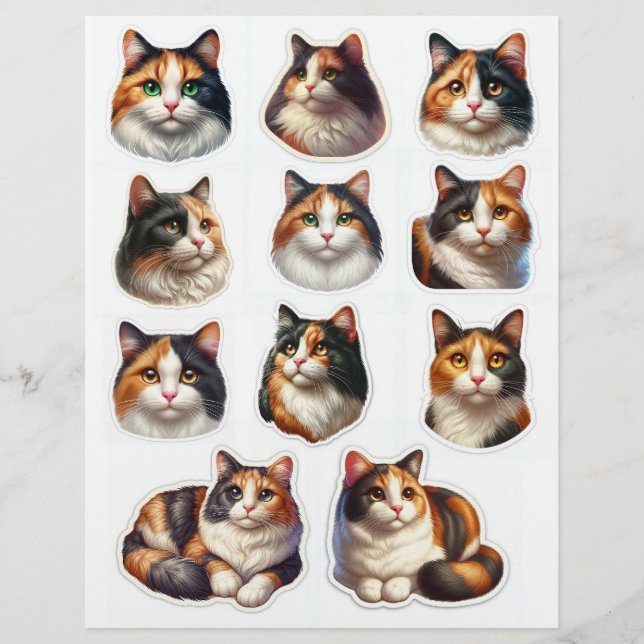 Söta Kalik katt illustrationer Kräsna klipp (Framsida)