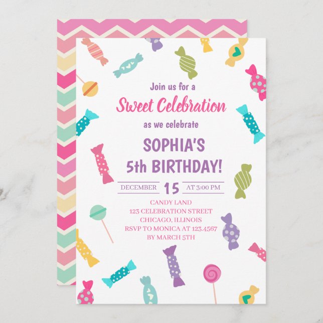 Söta kanarier, Födelsedagsfest Inbjudningar (Fram/baksida)