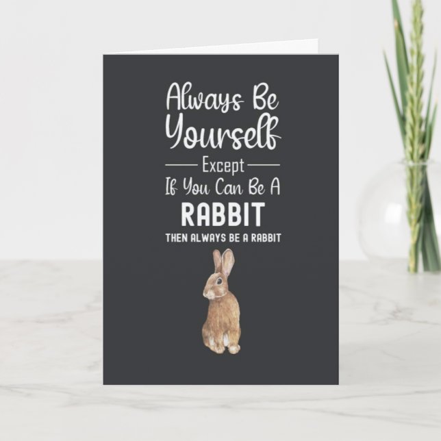 Söta Kanin Kort Bunny Rolig Humor Tecknad Djur (Framsida)