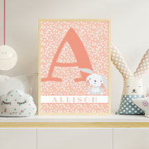 Söta Kanin & Prickar Personligt Flickrum