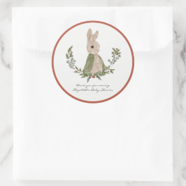 Söta kanin Tack Baby Shower Favor Klistermärken