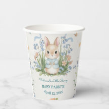 Söta Kanin Vårblommor Personlig Bebis Babyfest