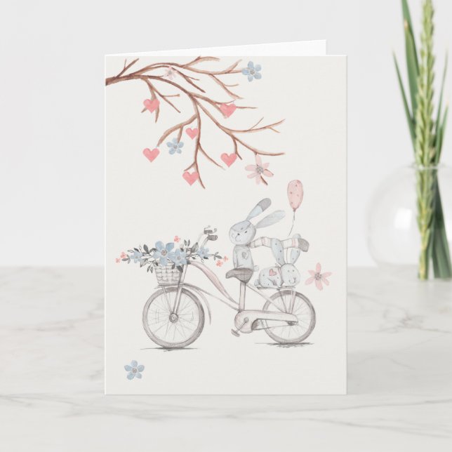 Söta kaniner. helgkort (Framsida)
