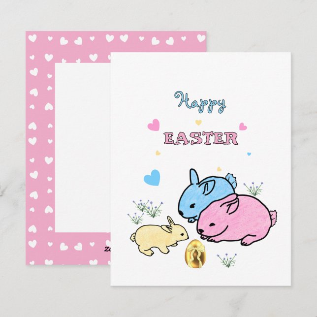 Söta kaniner  julkort (Fram/baksida)