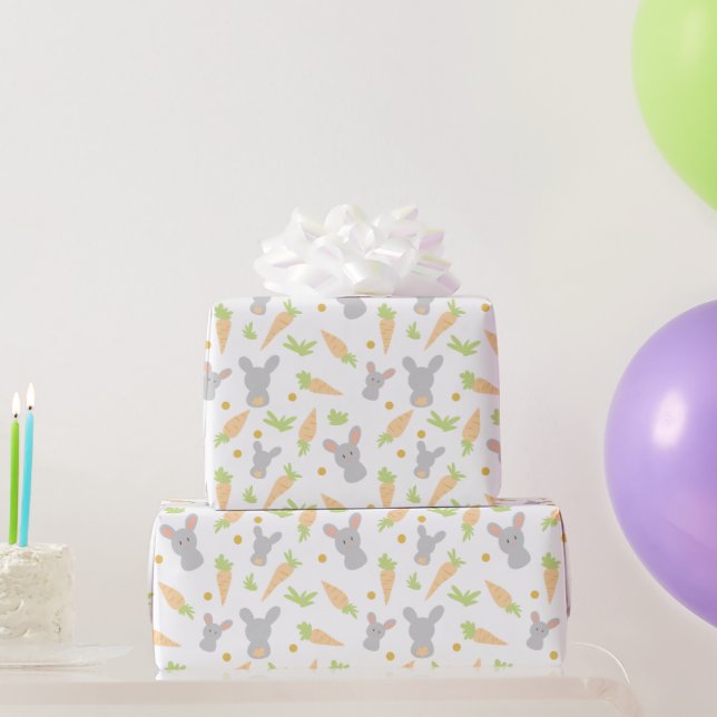 Söta kaniner och morötter påskpresent presentpapper (Festgåvor)