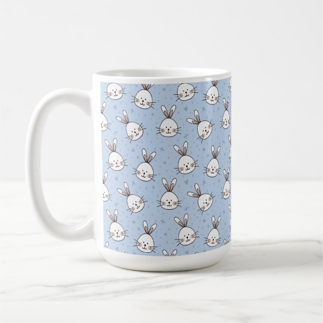 Söta kaninmönster barn födelsedagsfest kaffemugg (Vänster)