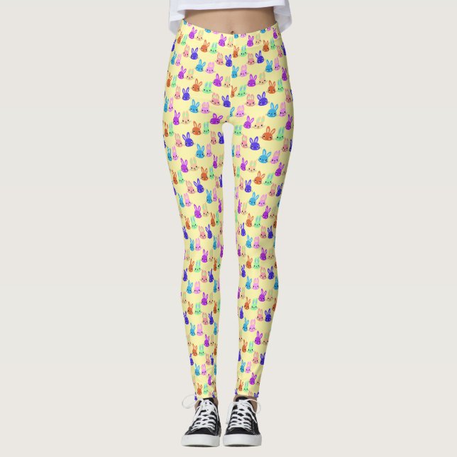 Söta kaninmönster leggings (Framsida)