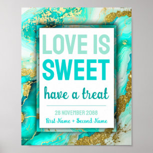 Söta Kärlek Bat mitzvah Bröllop Dessert Candy Pub Poster