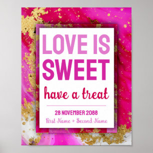 Söta Kärlek Bat mitzvah Bröllop Dessert Candy Pub Poster