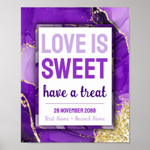Söta Kärlek Bat mitzvah Bröllop Dessert Candy Pub Poster
