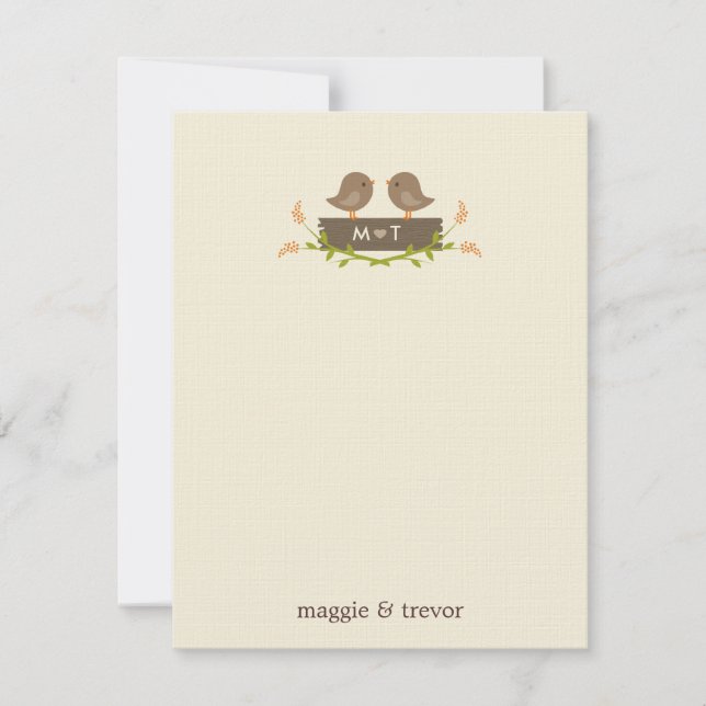 Söta Kärlek Bröllop tackkort Tack Kort (Framsida)