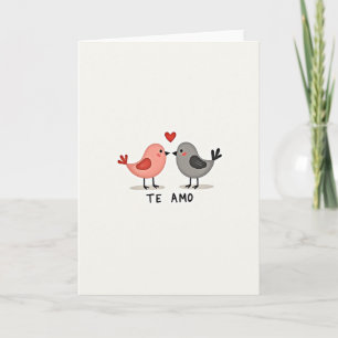 Söta kärleksfåglar Te Amo-kort Kort