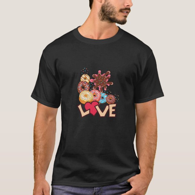 Söta kärleksmunkar & hjärtkonst t shirt (Framsida)