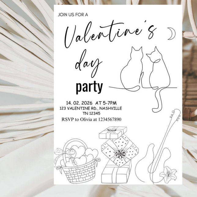 Söta Kärleksvalentinsdagsevenemang Fest Inbjudningar (Skapare uppladdad)