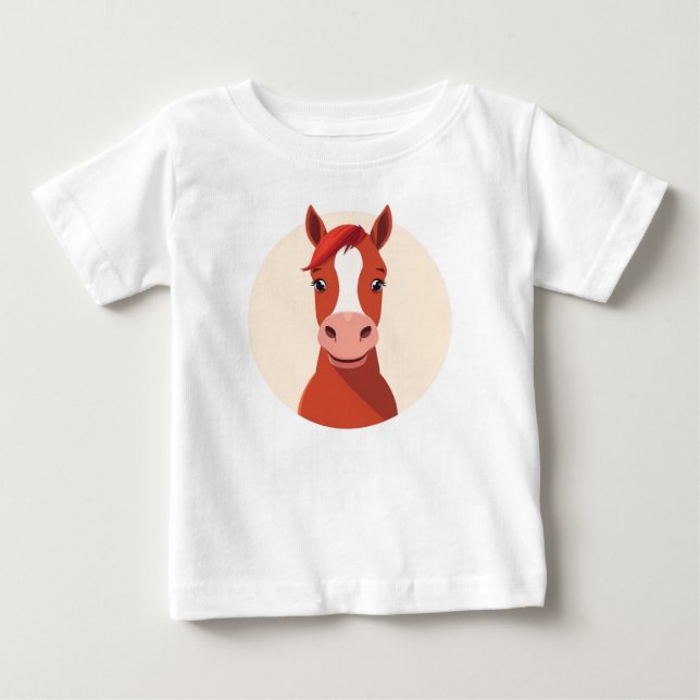 Söta Kastanjebruna Ponny T-shirts (Framsida)