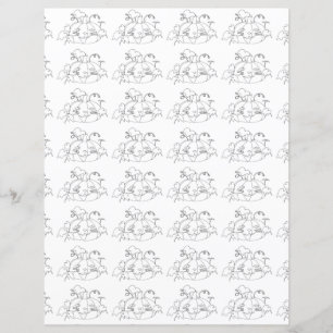 Söta Katt Ansikte Pumpa Halloween Scrapbook Papper