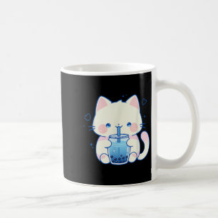 Söta Katt Boba Japanska Söt Estetisk Anime Flicka Kaffemugg