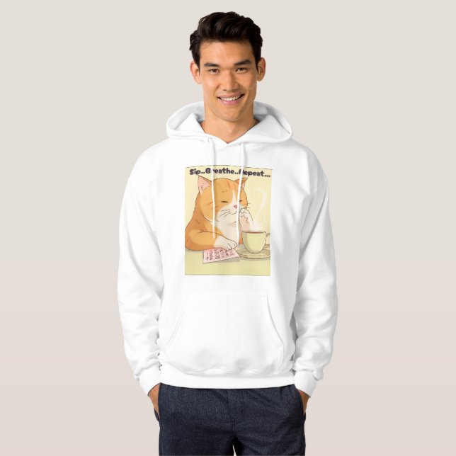 söta katt hoodie (Hel framsida)