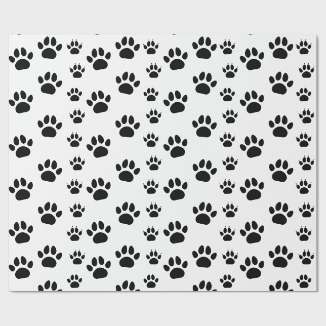 Söta katt- och hunddjur tryckta tassavtryck i svar presentpapper (Platt)