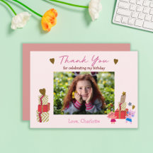 Söta katt och presenter | Rosa födelsedagsfest